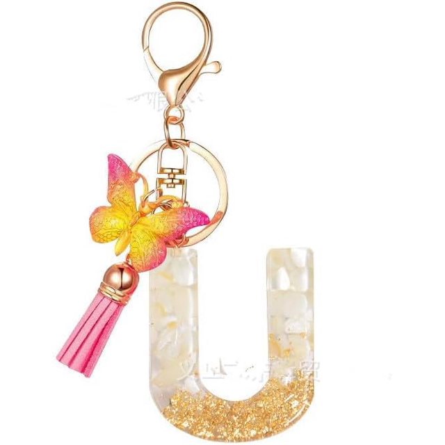 Letter Keychain,26 Letters A-Z Decorative Letter Keychain,Name Keychain for Women Girls Men Teenager Gift