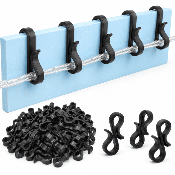 100PCS Gutter Hanging Hooks "S" Clips for Christmas String Lights Outdoor