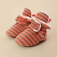 thumbnail image 2 of Quealent Baby Booties Cozy Fleece Slippers Soft Baby Shoes With Gripper Soles, Winter Infant Newborn Crib Sock Shoe Warm Footwear First Walkers Brick Red for Size 5.5, 2 of 7
