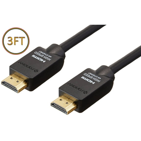 Sanoxy 3ft Premium High Performance HDMI Cable 3ft HDMI to HDMI Gold Plated for 4K TV, PS3/PS4 and Xbox 3ft