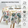 thumbnail image 4 of Round Tablecloth 60 inch, Floral Round Table Cloth, Stain Resistance, Water Repellent and Wrinkle-Free, Fall Flower Circle Tablecloth for Home Kitchen Dining Party Patio Indoor and Outdoor Use, 4 of 6