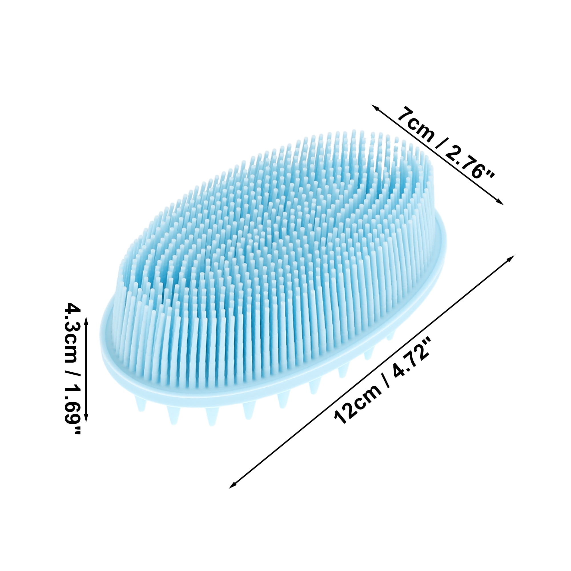 Unique Bargains Bath Brush Oval Back Scrubber Blue