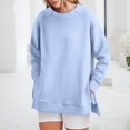 thumbnail image 2 of kamemir Hoodie Women Womens Oversized Sweatshirt Crewneck Long Sleeve Tunic Pollover Shirts Side Zipper Hoodie Sweater 2024 Fall Clothes(BU2,XXL), 2 of 6
