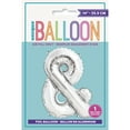thumbnail image 2 of Unique Industries 14" Silver Solid Print Birthday Balloon, 2 of 2