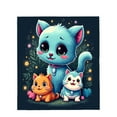 thumbnail image 4 of Cozy Flannel Blanket with Whimsical Cartoon Cats Design - Soft Warm Perfect for Sofa Travel Bed and Chair, 4 of 7