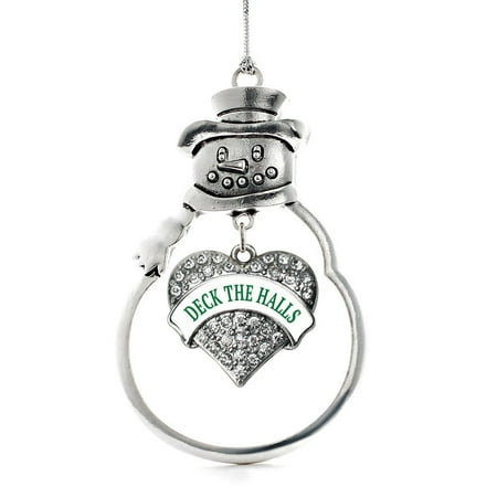 - Deck the Halls Pave Heart Snowman Holiday Ornament