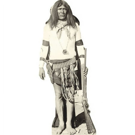H49954 Indigenous Man Pistol Evans 44 Rifle 1880s Cardboard Cutout Standee Standup