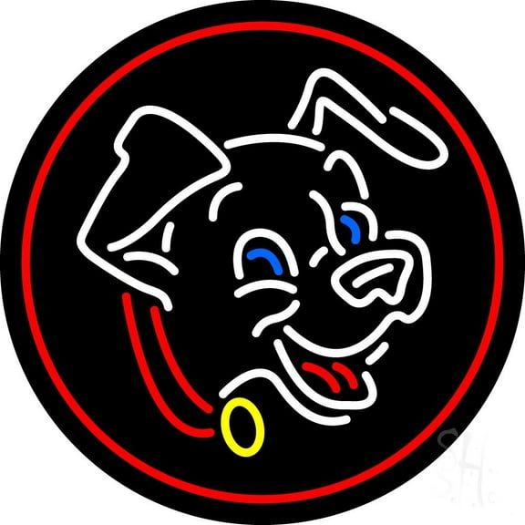 Puppies Open LED Neon Sign 18 X 18 - inches Black Square Cut Acrylic Backing, with Dimmer - Premium built indoor Sign for Club, Home décor, Event, Workshop, Storefront.