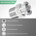 thumbnail image 4 of Uxcell 1-Pack Tri Sanitary 1/2 in Clamp Fittings to 1/2 in NTP Male Thread Stainless Steel Pipe Hexagon Fitting Ferrule OD 25.2mm, 4 of 7