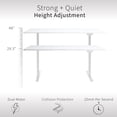 thumbnail image 5 of VIVO Electric 60" x 30" Desk, Full Pad, White Hidden Cable Tabletop, White Frame, 5 of 8