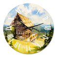 thumbnail image 2 of Designart 'Peaceful Landscape With Old Cottage At Summer' Traditional Wall Clock, 2 of 5