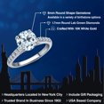 thumbnail image 2 of Gem Stone King 10K White Gold Sky Blue Topaz and Lab Grown Diamond Engagement Ring for Women | 2.70 Cttw | Round 8MM | Gemstone November Birthstone | Size 5, 2 of 6