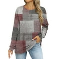 thumbnail image 4 of kytmyeq Women's Sweatshirts Prints Trendy Crewneck Long Sleeve Shirts Color Block Pullover Tops Comfy, 4 of 7