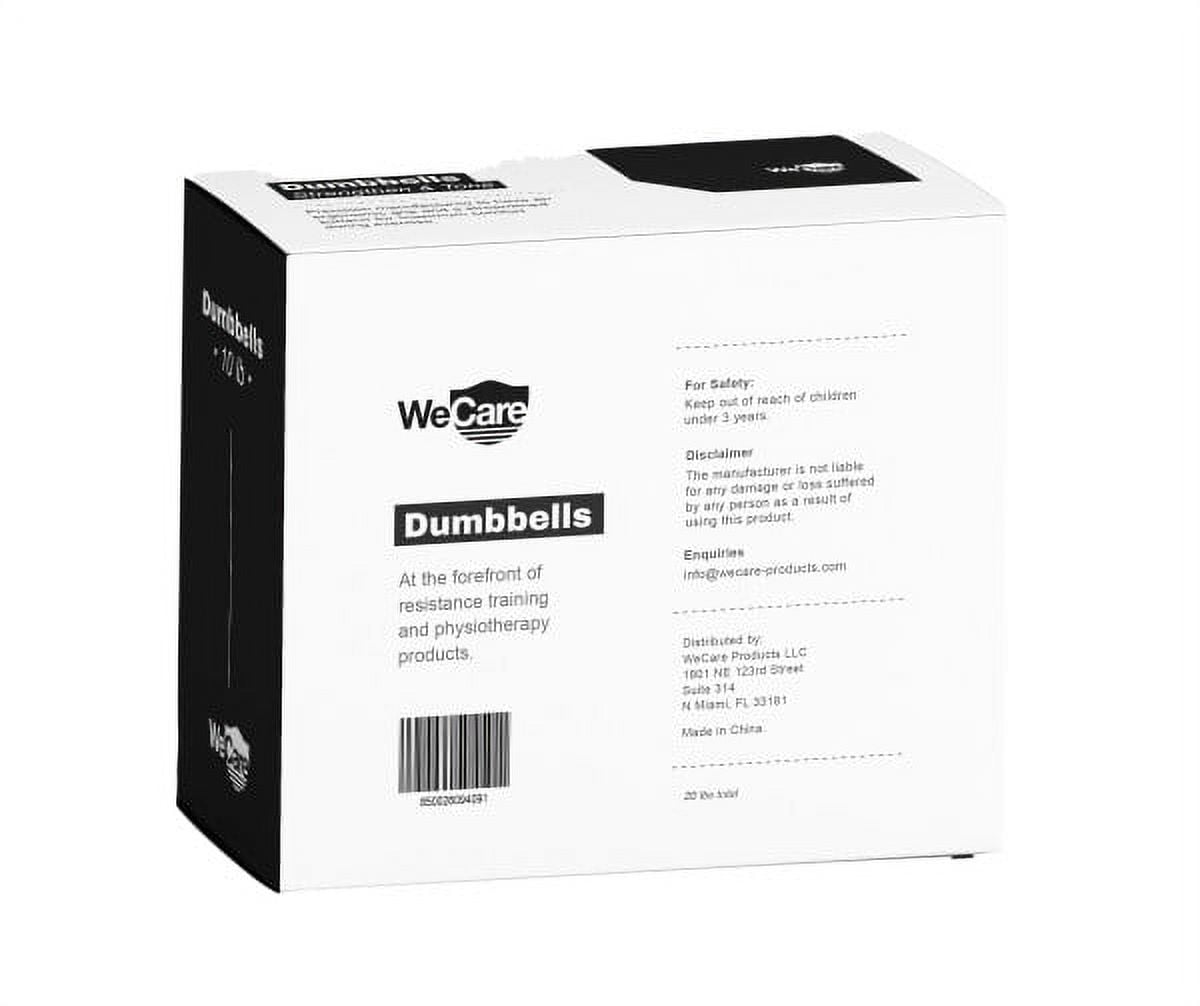 WeCare Fitness, 10lb Neoprene Dumbbell, Pair - Black