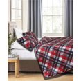thumbnail image 1 of 100% Turkish Cotton Rustic Velvet Flannel Queen Duvet Cover Set (Plaid), 1 of 4