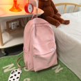 thumbnail image 2 of Simple Classic Backpack Teens Girls Student Large Capacity Bookbag (Pink), 2 of 6