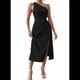 thumbnail image 2 of Vestido de Verano Midi Sin Mangas con Abertura Alta y un Hombro Descubierto para Mujer, Negro, Talla XL, 2 of 7