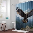 thumbnail image 6 of Flying Eagle Shower Curtain for Bathroom Decor, Mountains Blue Sky Waterproof Fabric Shower Curtain, 60"x72" Set with 12 Hooks, 6 of 9