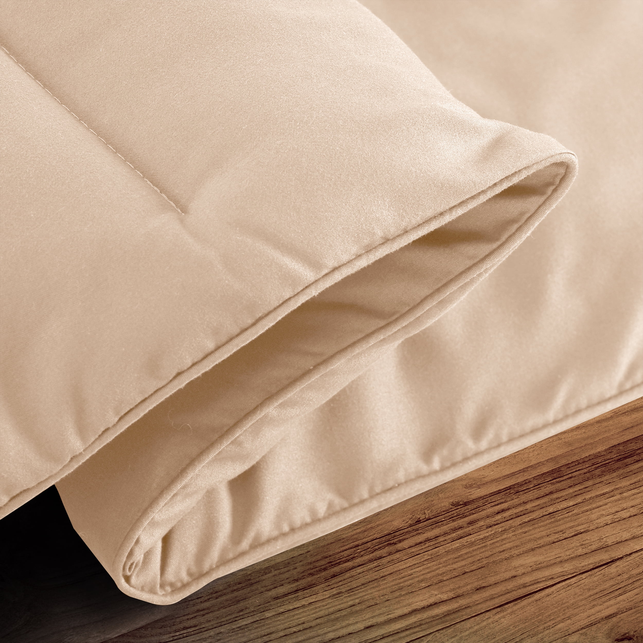 Lux Decor Collection Queen Comforter All Season Duvet Insert - Box Stitched Down Alternative Comforter - Quilted Duvet Insert with Corner Tabs (Queen, Beige)