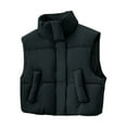 thumbnail image 3 of Gamivast Women's Quilted Vest Padded Lightweight Stand Collar Zip up Jackets with Zipper Pockets Oversized Sleeveless Warm Winter Coats Fall Trendy Puffer Outerwear, 3 of 3