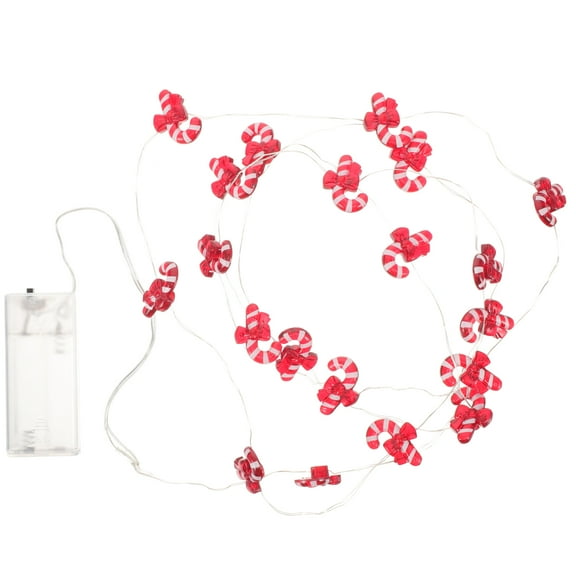 LOLIPPYY Christmas Candy Cane LED String Lights Battery Powered Fairy Light Decor for Christmas Home Party Indoor Outdoor Bedroom 78.6in
