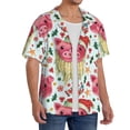 thumbnail image 2 of Gukieu Christmas Cute Pigs Print Men's Short-sleeved Shirts, Button-down Pocket Shirts, T-shirts, Beach Vacation Travel Summer Clothing-Small, 2 of 5