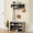 Gray 31.5", variant on 31.5" Hall Tree Shoe Bench, 6-in-1 Coat Rack with 5 Hooks, 9 Storage Cubbies, Blackboard & Bookshelf for Entryway, Gray