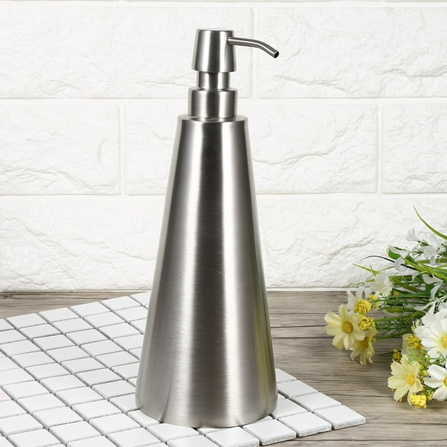 WALFRONT Distributeur de Savon à Pompe en Acier Inoxydable Grande Capacité 800ml Accessoire de Salle de Bain de Comptoir, Distributeur de Savon Liquide, Contenant de Savon