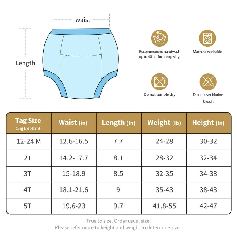 BIG ELEPHANT Baby Boys Training Pants, Toddler Potty Training Underwear  100% Cotton, 5T 