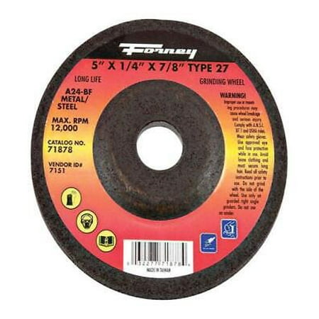 

2Pc Forney 5 in. D X 7/8 in. Metal Grinding Wheel