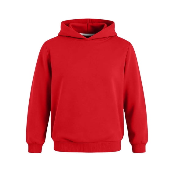 FSYBOA Boys Lightweight Hoodies, Casual Fall Long Sleeve Pullover Kids Long Sleeve Tops Red Size 1-2T