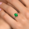 thumbnail image 4 of Gem Stone King 14K White Gold Green Nano Emerald Solitaire Engagement Ring for Women | 0.75 Cttw | Oval 8X6MM | Gemstone May Birthstone | Size 8, 4 of 6