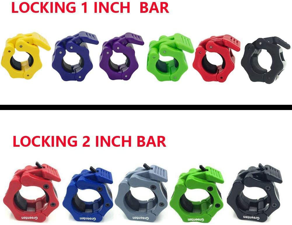 Alomejor 2 Pcs 25mm Barbell Spring Collar Clips Gym Weight Bar Dumbbell Lock Clamp Olympic Bar Quick Release Collar Clips for Weightlifting Training Exercise 