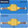 thumbnail image 2 of Appli Parts APSG-14AS 1/4 in Sight Glass and liquid moisture indicator Solder connections with Solid Body for HVAC/R installations suitable for CFC HCFC HFC refrigerants, 2 of 7