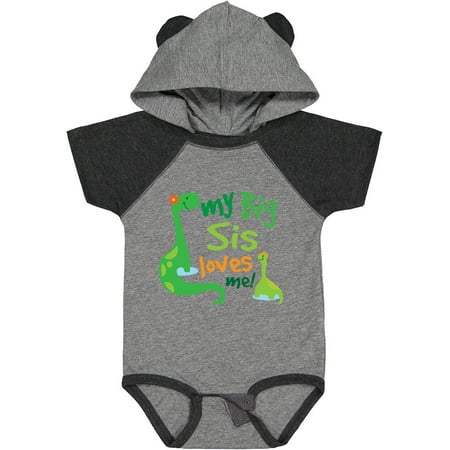 

Inktastic Big Sister Loves Me Boy Dinosaur Brother Gift Baby Boy Bodysuit