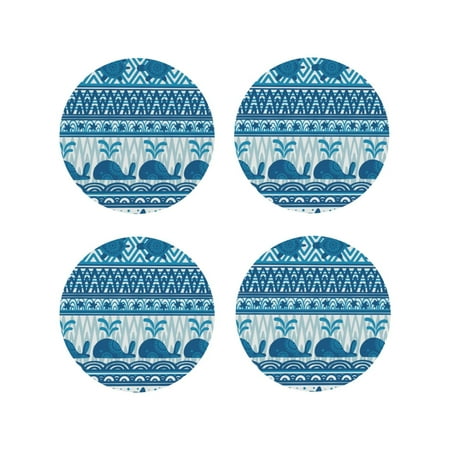 

Tideii Sea Underwater Animals for Leather Coasters 4 Pieces Anti-fouling and Anti-scalding Decorative Coasters Suitable for Restaurants Kitchens Coffee Shops-Round Shape