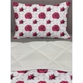 thumbnail image 3 of Vintage Rose Comforter & Sham Bedding Set, Continuous Feminine Flowers on Polka Dots Background, 3 pcs Duvet Set Microfiber Filling Quilt, 5 Sizes, Pale Pink Raspberry, by Ambesonne, 3 of 4