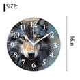 thumbnail image 2 of 16 Inch Wall Clock Battery Operated Silent Clock Decorative for Office, Kitchen, Outdoor, Living Room，Wolf Head Design, 2 of 4