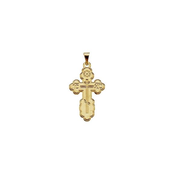 14k Yellow Gold 12x8mm Polished Die Struck Orthodox Religious Faith Cross Pendant Necklace Pendant for Women