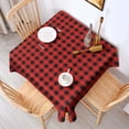thumbnail image 2 of Red Black Plaid Checkered Pattern Square Tablecloth,Waterproof Square Table Cover,Wipeable Spillproof Washable Table Cover for Home Kitchen Party Decor 42"X42"(107x107cm), 2 of 6