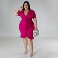 thumbnail image 2 of AURA Women Plus Size Mesh Layered V Neck Dress Sexy A Line Midi Summer Vacation Dress, 2 of 6