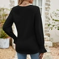 thumbnail image 5 of Besolor Women's Trendy Tunic Tops Lace V Neck Ruffle Long Sleeve Eyelet Shirts Casual Loose Fit Fall Blouses Tees, 5 of 5