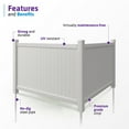 thumbnail image 5 of 4ft H x 6ft W (1 Panel + 1 Post) No Dig WamBam Westport Fence Kit, White Vinyl Privacy Fence Panel, Easy DIY Installation Fence Panel Kit, Durable Outdoor Fence for Yard or Garden, BL19105, 5 of 8