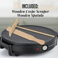 thumbnail image 4 of OVENTE Electric Crepe Maker and Pancake Griddle Cooktop with 12" Nonstick Hot Plate, Black CRM1122B, 4 of 7