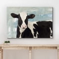 thumbnail image 3 of wall26 Canvas Print Wall Art Black &amp; White Cow on Blue Watercolor Background Animals Wildlife Digital Art Realism Rustic Scenic Nature Photography Colorful for Living Room, Bedroom, Office - 12&q, 3 of 5