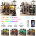 thumbnail image 4 of Blotout-Liquor Cabinet with Outlet & 16,000 Color Lights, Rustic Bar Cabinet with Removable Wine Rack, Coffee Bar Cabinet with Storage for Kitchen, Dining Room, Living Room(Grey), 4 of 11