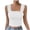 White, variant on Lixiuxyad Tank Tops for Women Women's Solid Color Fashionable Sleeveless Open Navel Square Neck Shoulder Strap Vest Top