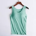 thumbnail image 2 of HAPIMO Women's Yoga Tank Tops Sports Padded Seamless Double Layer Shaping Tops Solid Color Cotton Shirts for Teen Girls Summer Beach Tees Sleeveless Fitness Green XL, 2 of 6