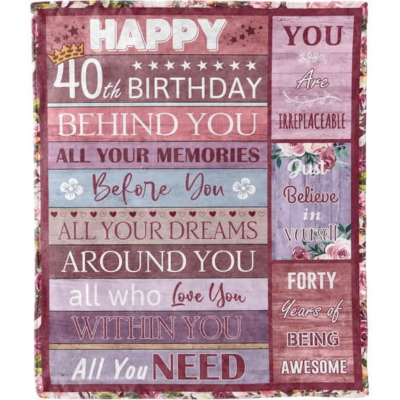 LHSHID 40th Birthday Blanket Best Gifts for Women 30x40in