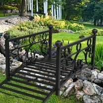 Winado Garden Bridge Decorative Footbridge Metal Arch, Black 3.3FT
